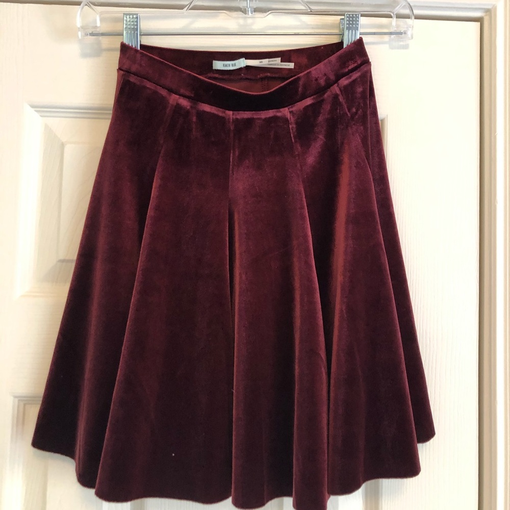 Red velvet skater skirt from urban outfitters